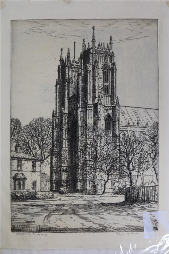 Edgar Holloway (1914-2008). A collection of assorted etchings and printing plates.